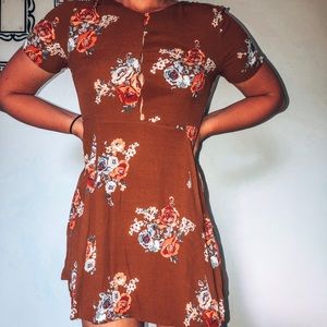 Brown floral dress